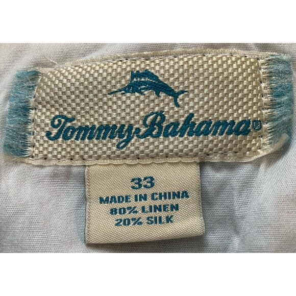 Tommy Bahamas Mens Shorts Size 33 80% Linen 20% Silk Golf Walking Vintage - Picture 8 of 12